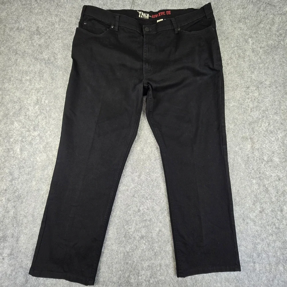 True Nation Pants Mens 46/30 Black Athletic Fit Stretch Cotton Casual 5-Pocket